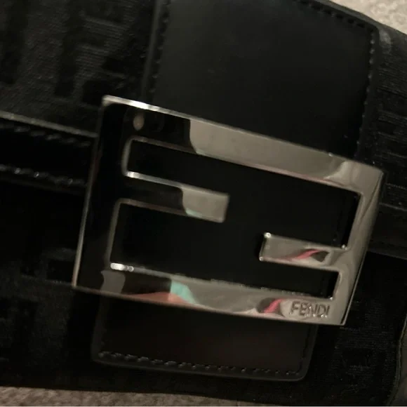 FENDI Y2K Black Zucchino Forever Continental Flap Compact Wallet Purse - Picture 5 of 16